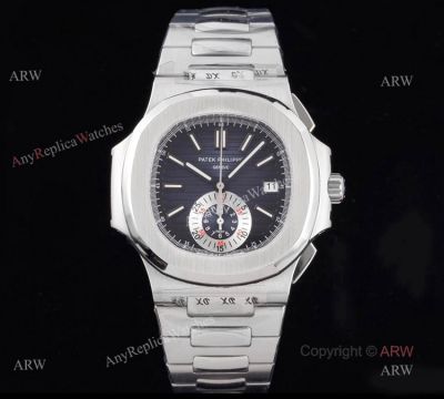 3K Factory V2 Patek Philippe Nautilus Chronograph 5980 Mens Watch Replica - Dark Blue Dial